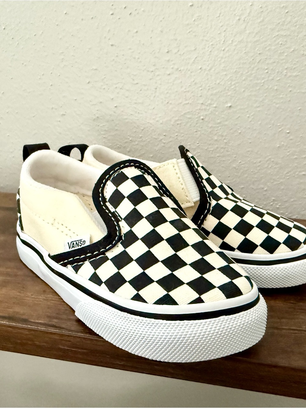 Vans Kids toddler Slip-On Checkerboard Sneakers - Black & White